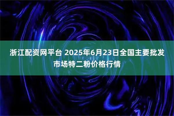 浙江配资网平台 2025年6月23日全国主要批发市场特二粉价格行情